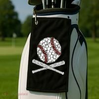 Polka Dot Baseball Player Dot Day Funny Baseball Gift Golf Towel thumb 2