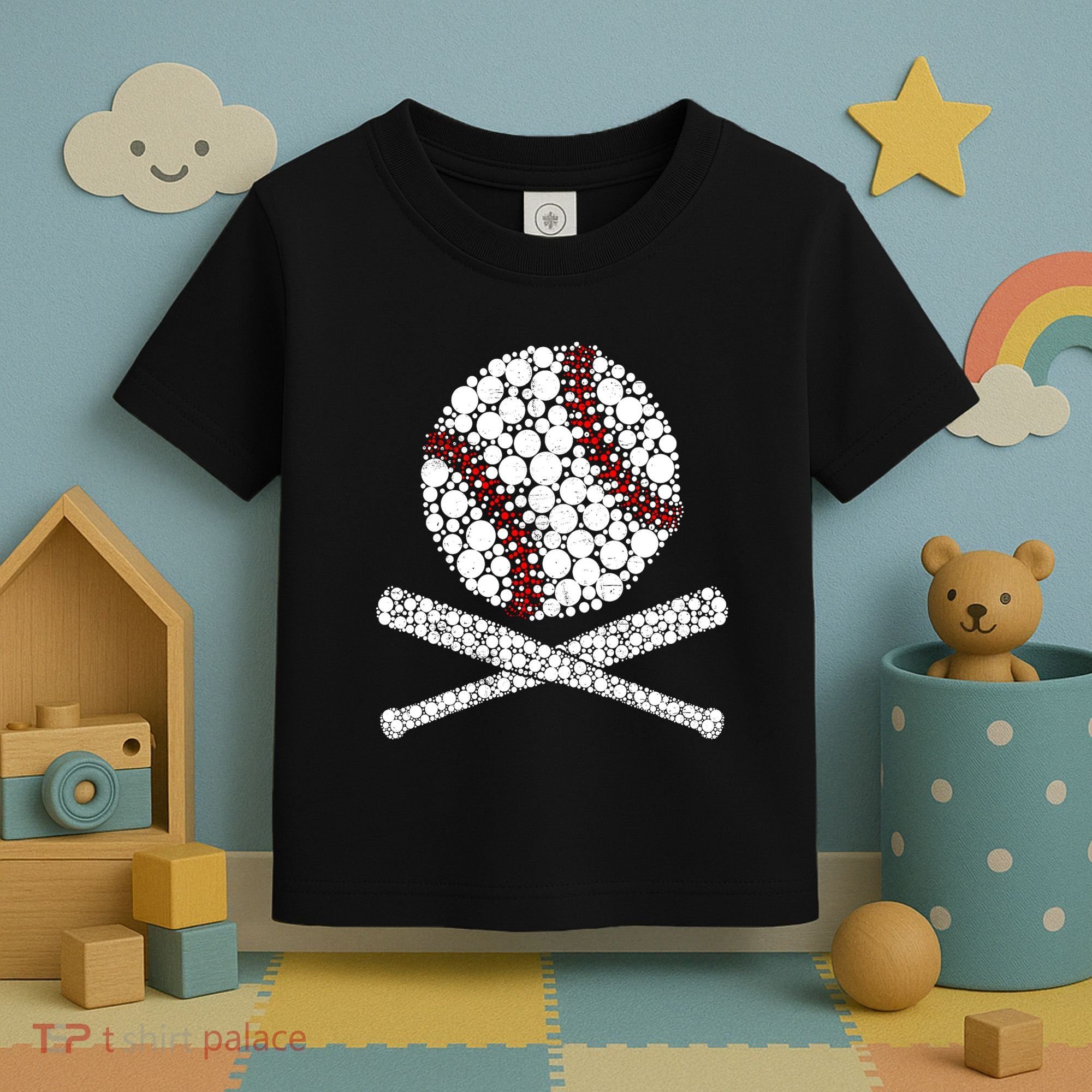 Polka Dot Baseball Player Dot Day Funny Baseball Gift Toddler T-Shirt