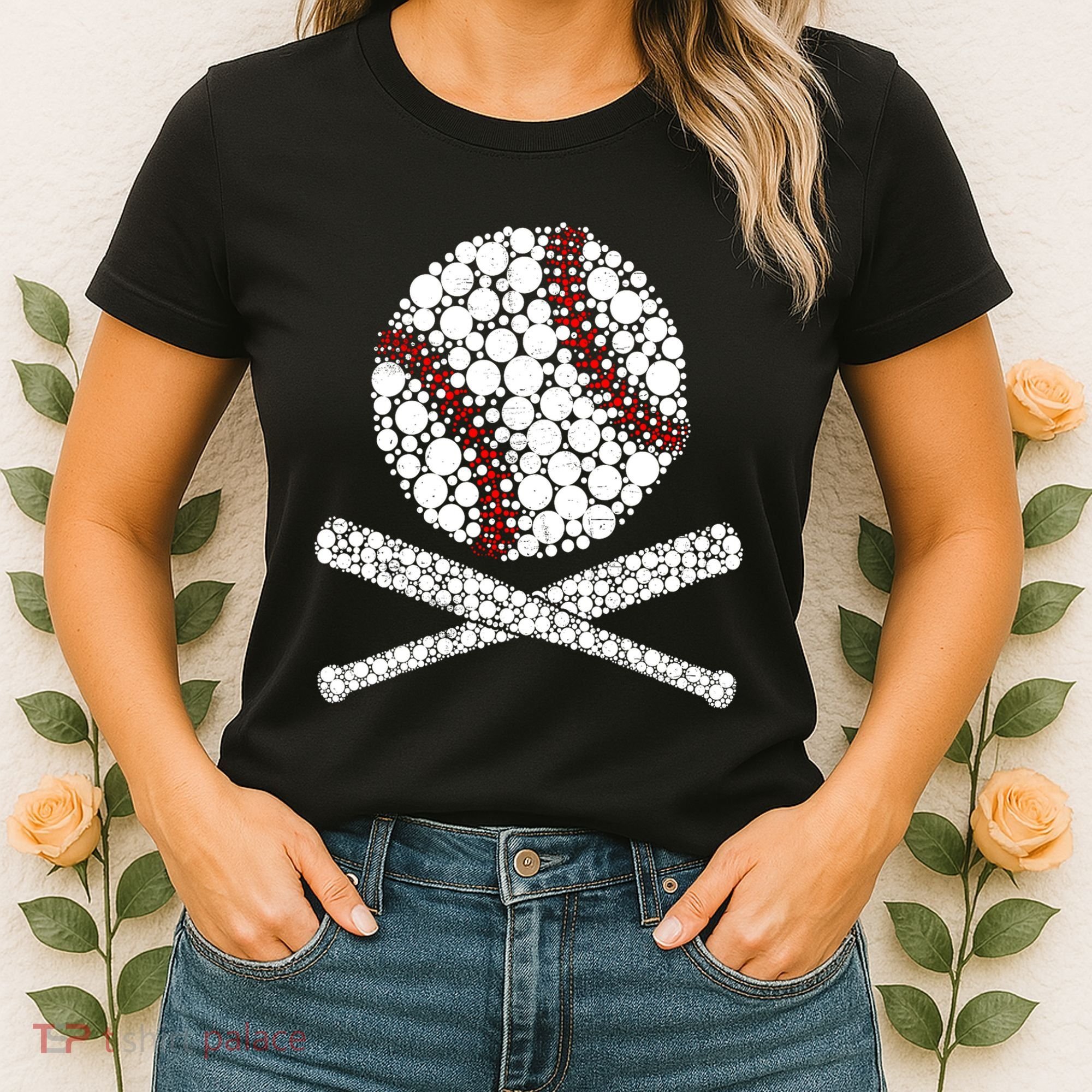 Polka Dot Baseball Player Dot Day Funny Baseball Gift Women's T-Shirt