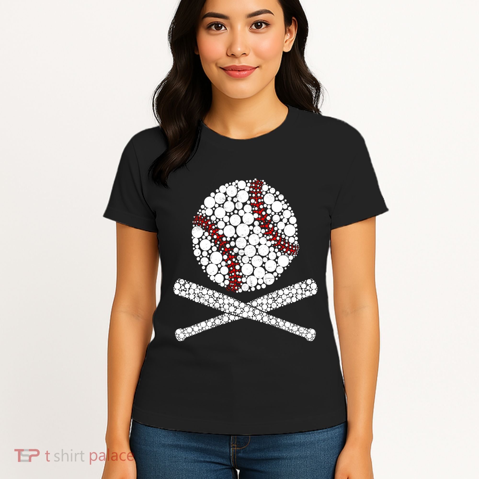 Polka Dot Baseball Player Dot Day Funny Baseball Gift Women's T-Shirt