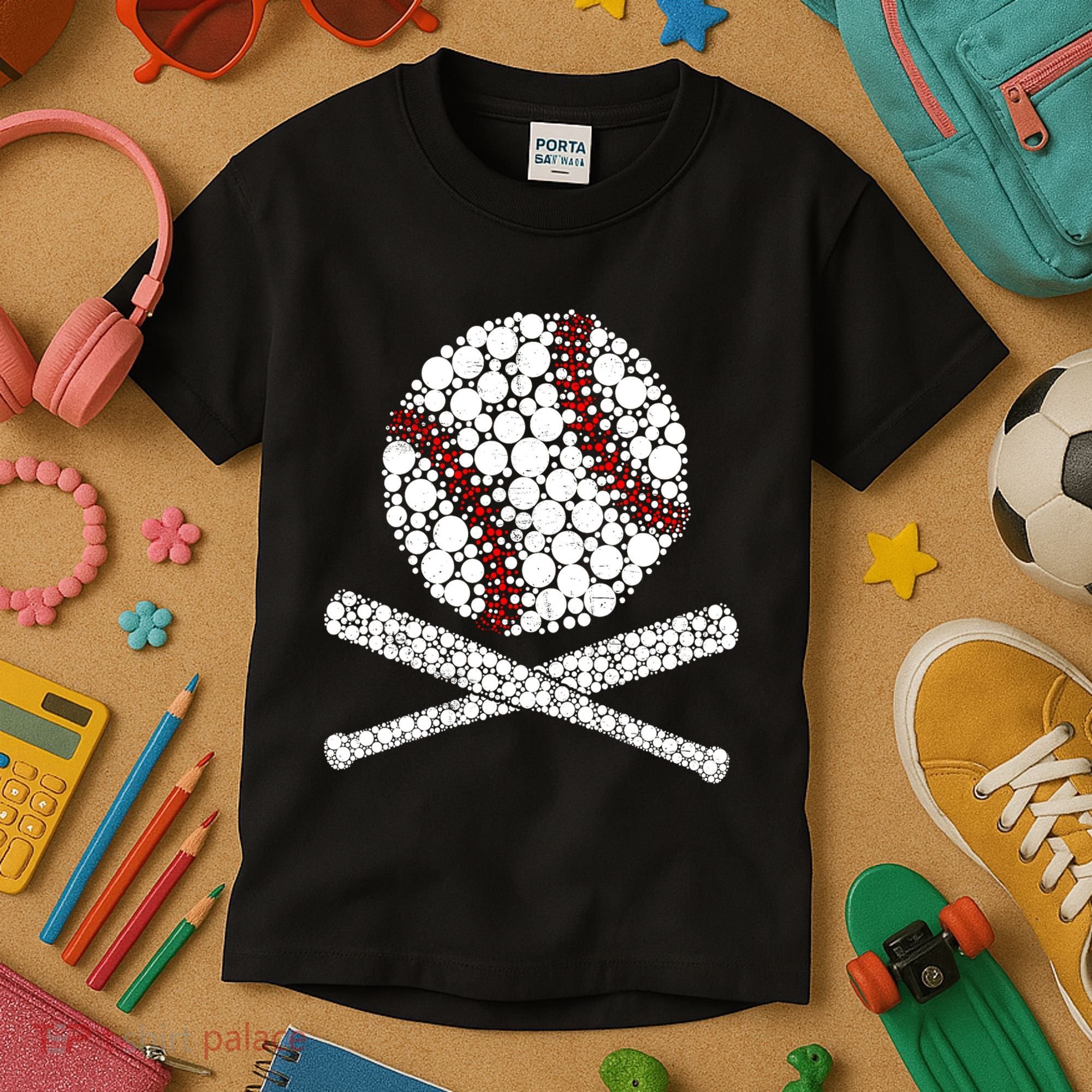 Polka Dot Baseball Player Dot Day Funny Baseball Gift Kids T-Shirt