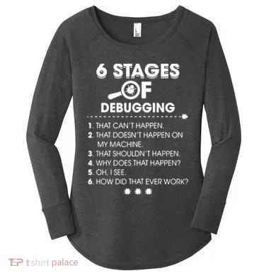 Programmer Debugging Coder Gift Women's Perfect Tri Tunic Long Sleeve Shirt