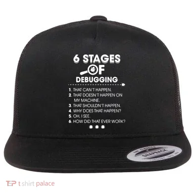 Programmer Debugging Coder Gift Flat Bill Trucker Hat