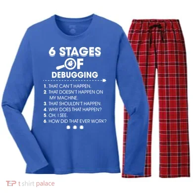 Programmer Debugging Coder Gift Women's Long Sleeve Flannel Pajama Set