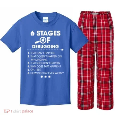 Programmer Debugging Coder Gift Kids Plaid Pajama Set