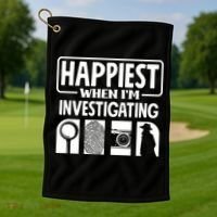 Private Detective Crime Investigator Investigating Cool Gift Golf Towel thumb 1
