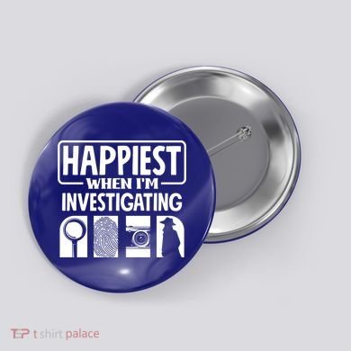 Private Detective Crime Investigator Investigating Cool Gift Button