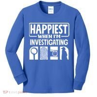 Private Detective Crime Investigator Investigating Cool Gift Kids Long Sleeve Shirt thumb 0