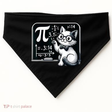 Pi Day Cat USA-Made Doggie Bandana