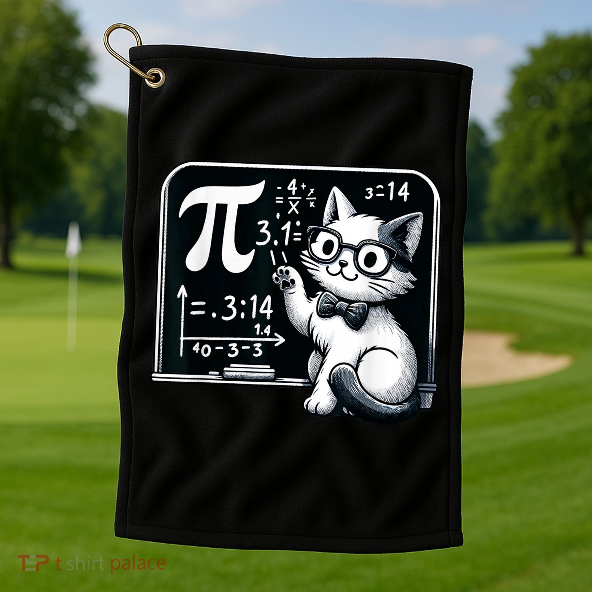 Pi Day Cat Golf Towel