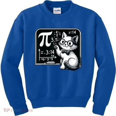 Pi Day Cat Kids Sweatshirt