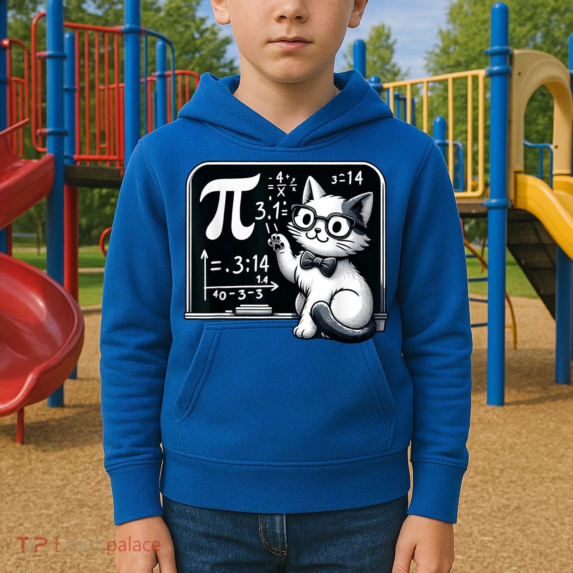 Pi Day Cat Kids Hoodie