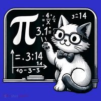 Pi Day Cat Kids Long Sleeve Shirt thumb 2