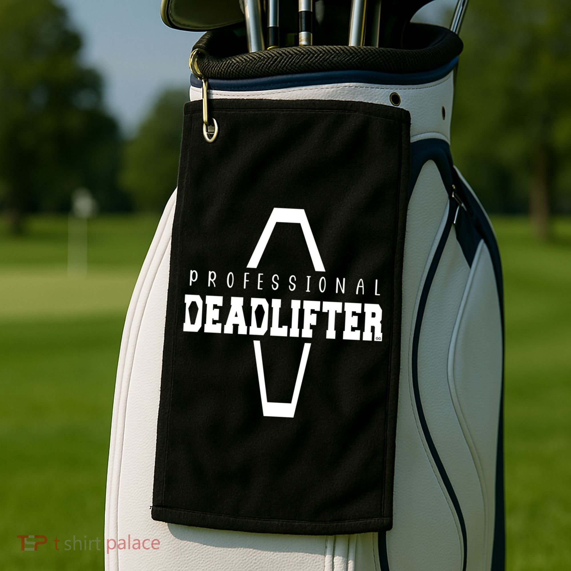 Professional Deadlifter Coffin Funny Mortician Saying Funny Gift Golf Towel