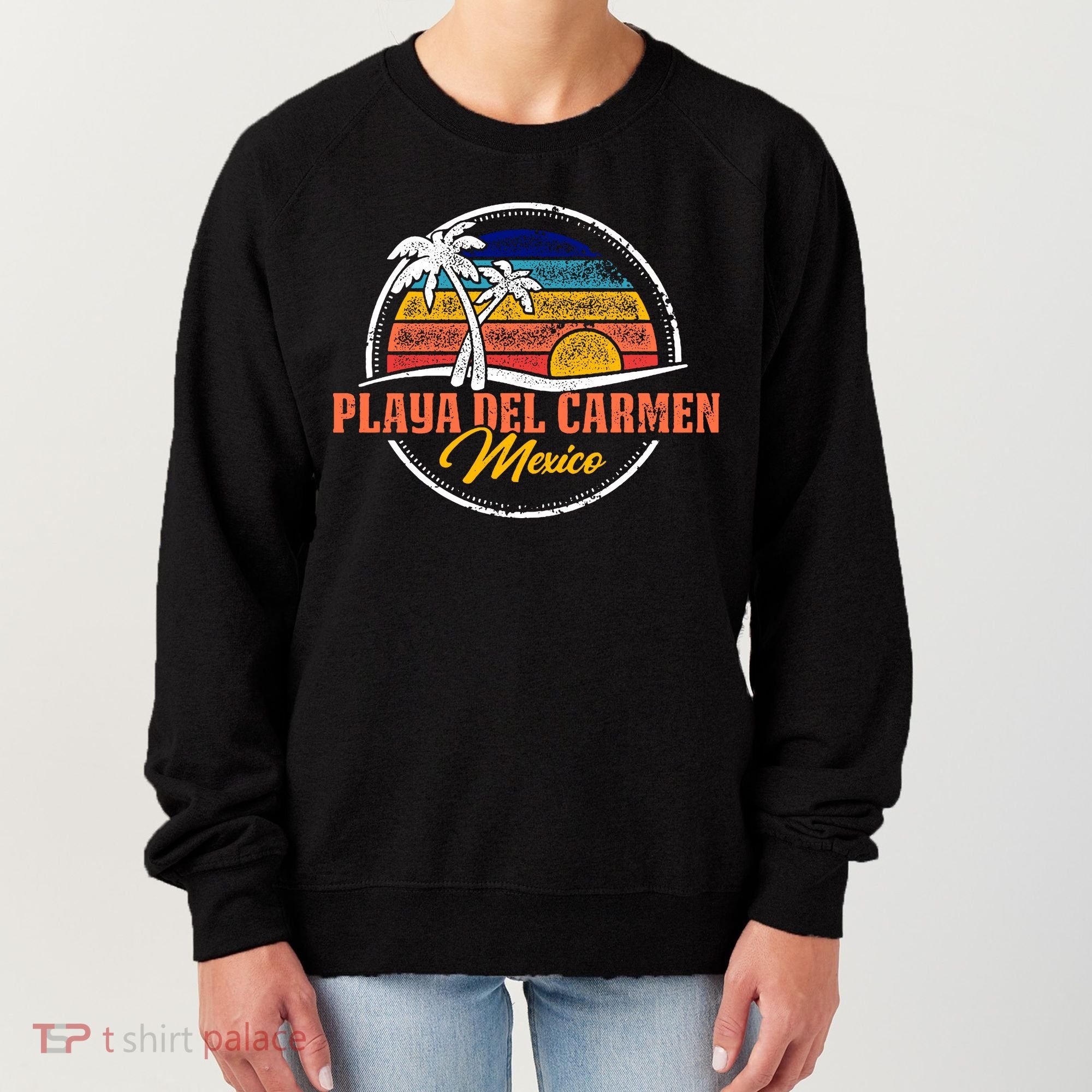 Playa Del Carmen Retro Sunset Women's Sweatshirt