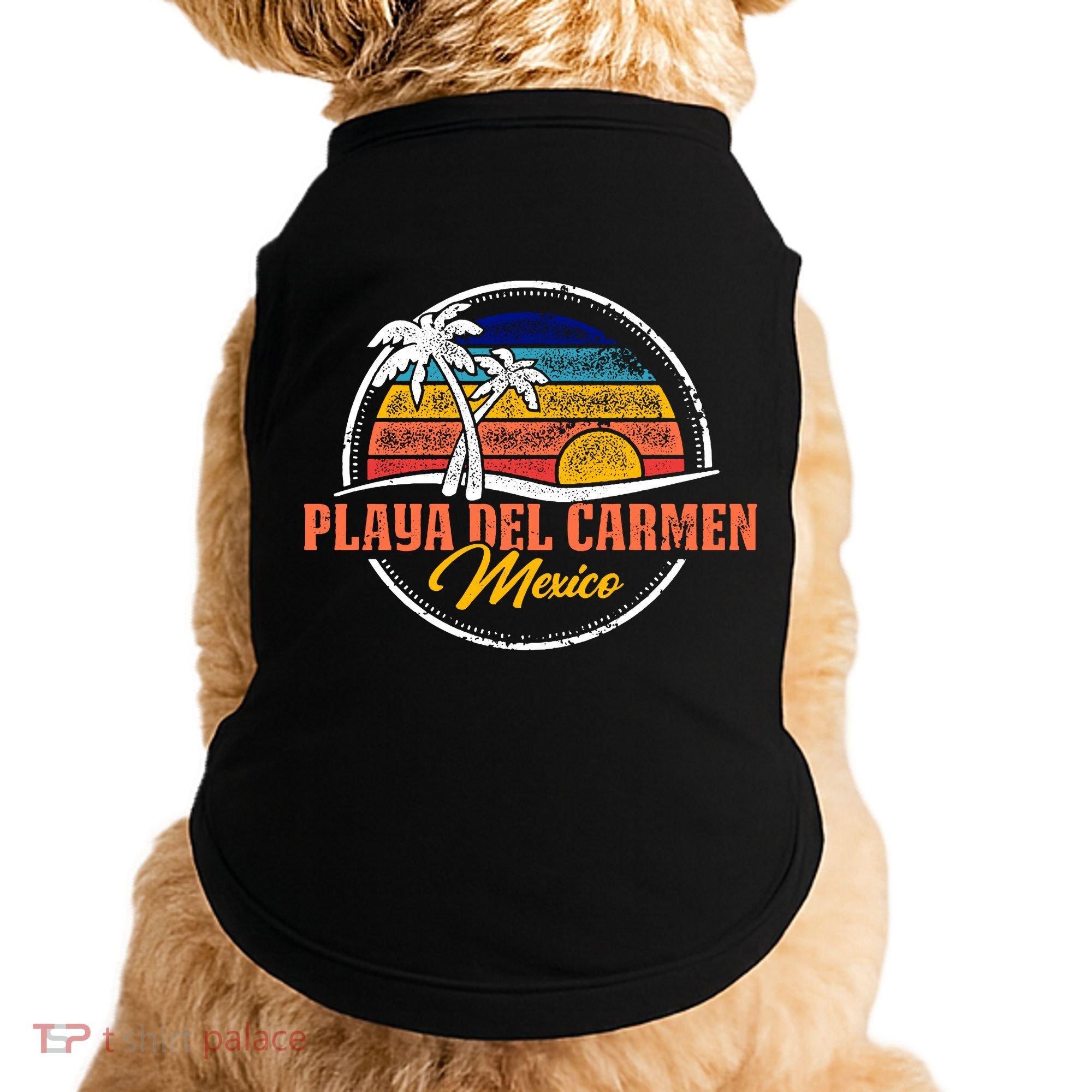 Playa Del Carmen Retro Sunset Doggie Tank