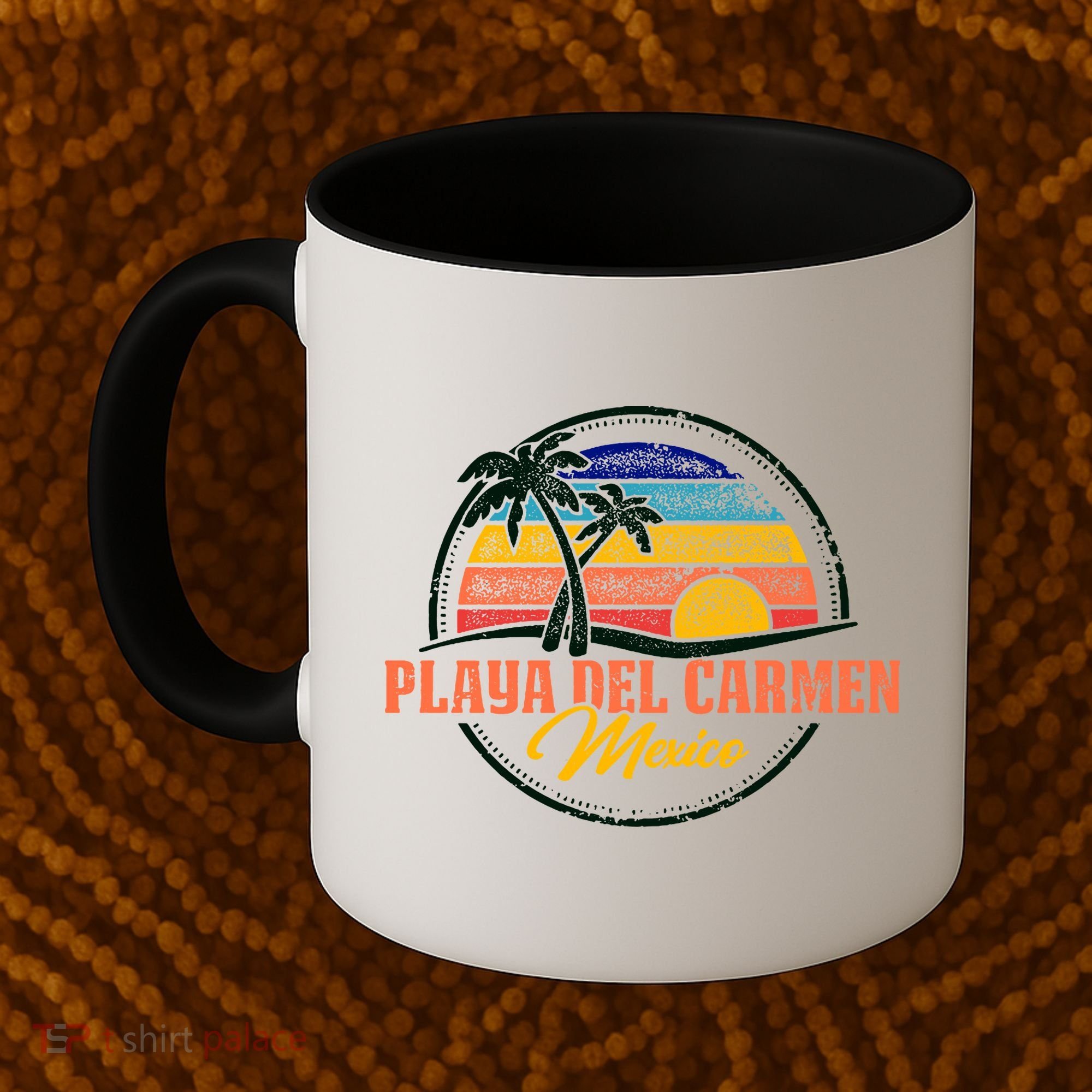 Playa Del Carmen Retro Sunset Coffee Mug