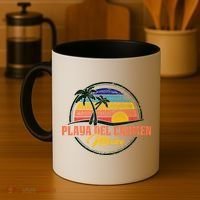 Playa Del Carmen Retro Sunset Coffee Mug thumb 4