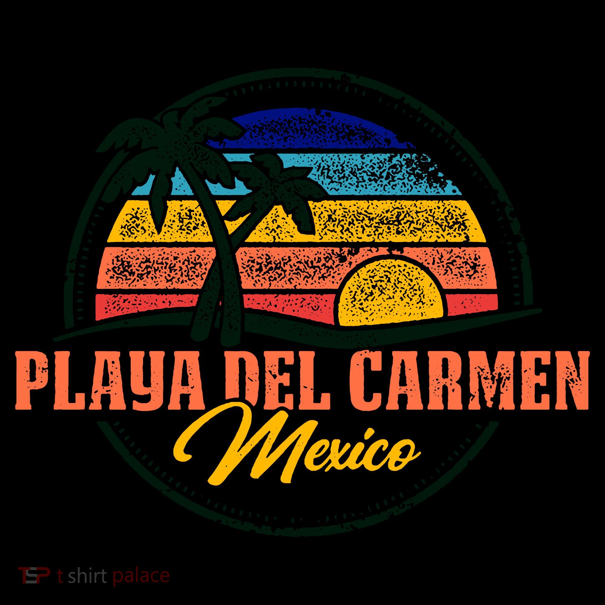 Playa Del Carmen Retro Sunset Coffee Mug