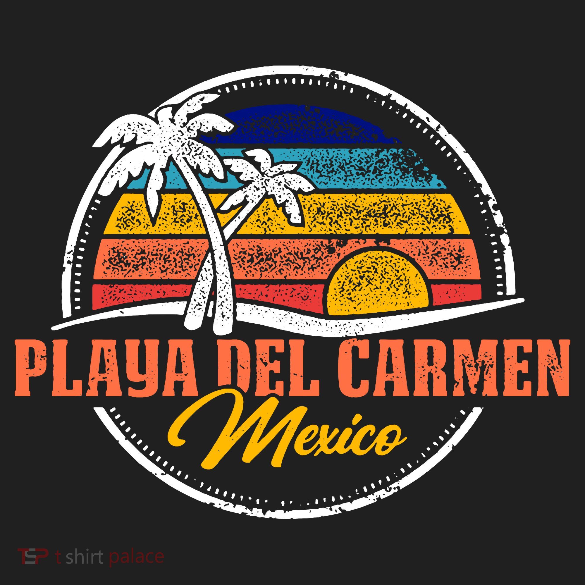 Playa Del Carmen Retro Sunset Beanie
