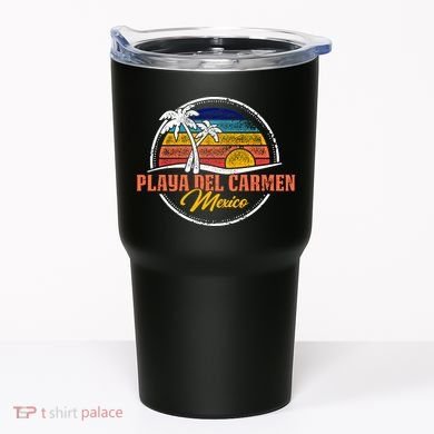 Playa Del Carmen Retro Sunset Tumbler