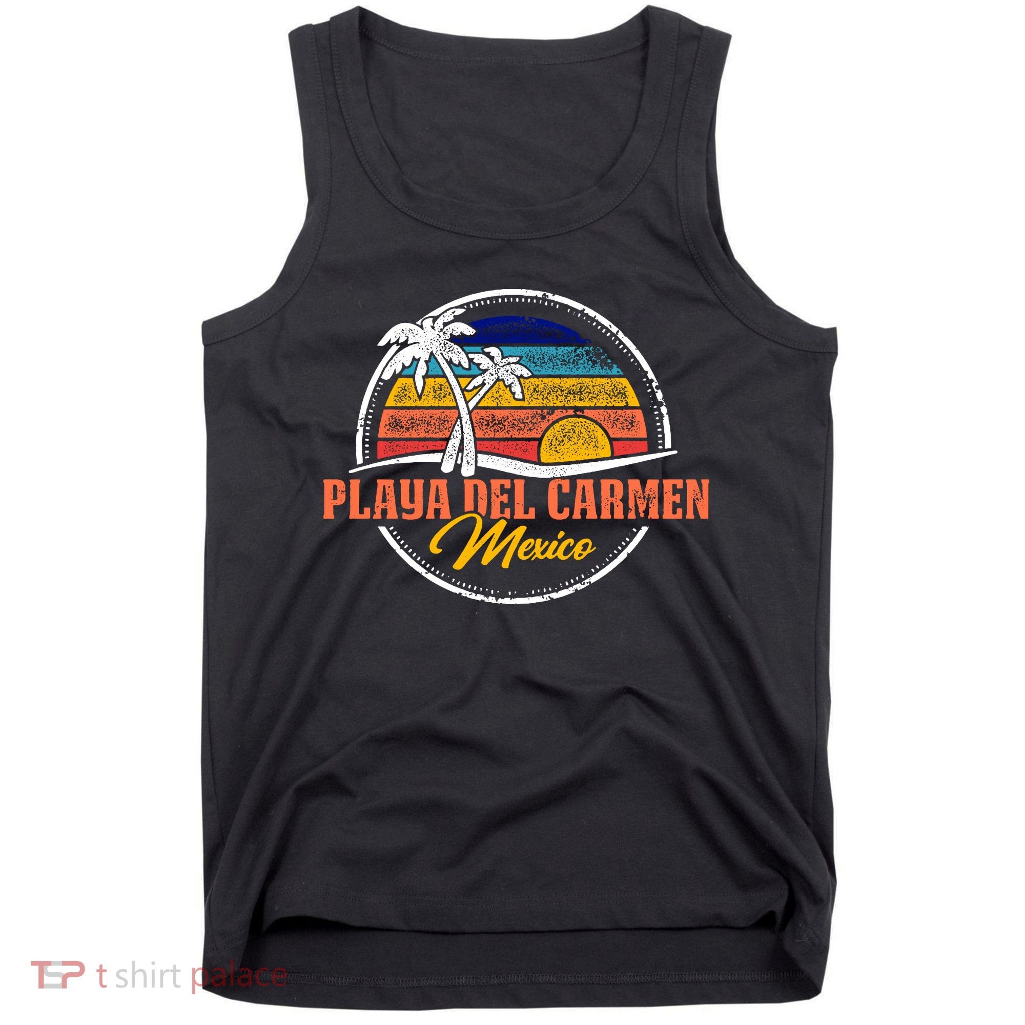 Playa Del Carmen Retro Sunset Tank Top