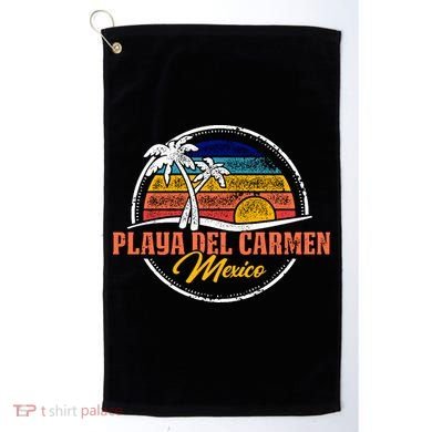 Playa Del Carmen Retro Sunset Golf Towel