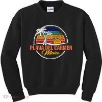 Playa Del Carmen Retro Sunset Kids Sweatshirt thumb 0