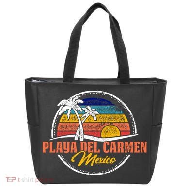 Playa Del Carmen Retro Sunset Tote Bag