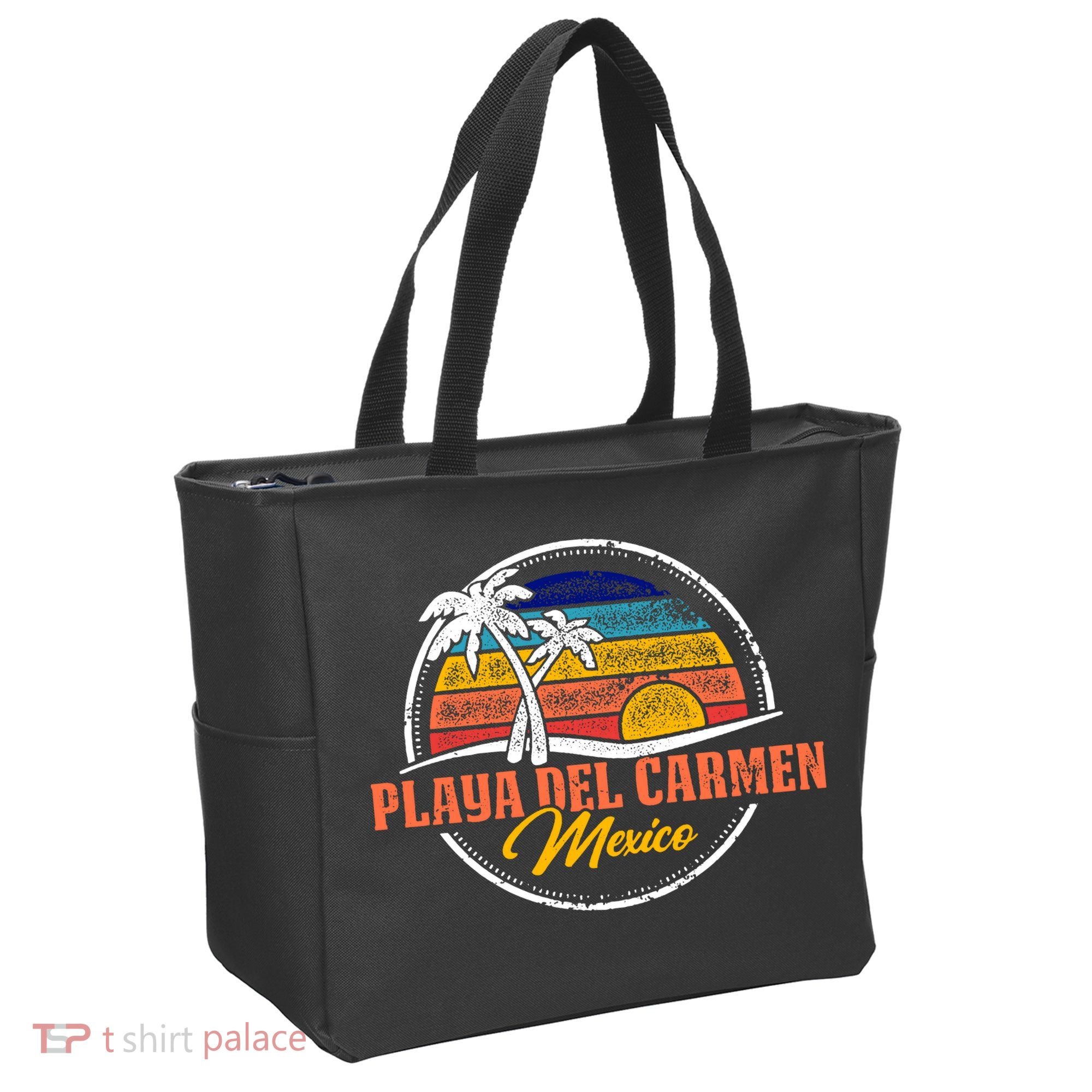 Playa Del Carmen Retro Sunset Tote Bag