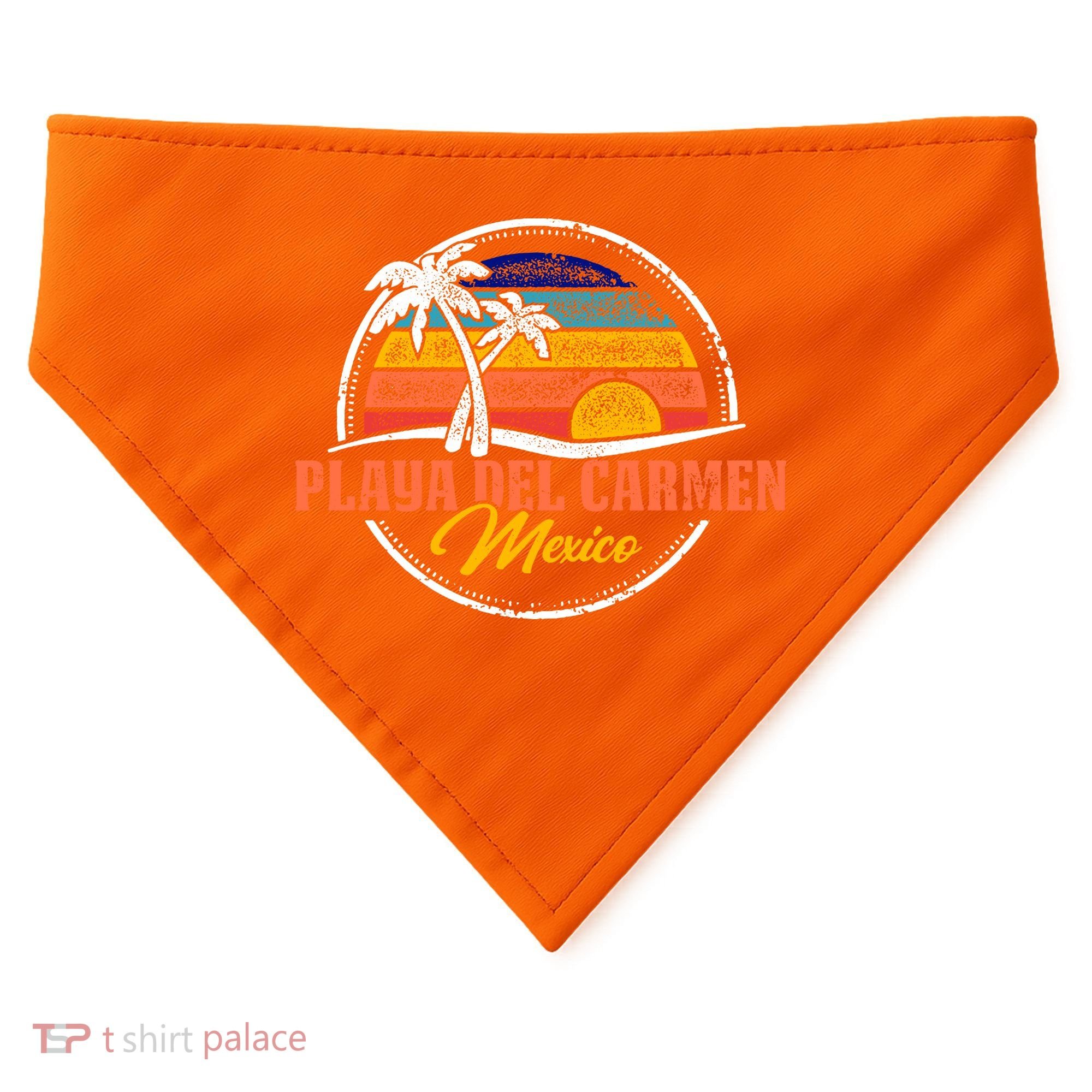 Playa Del Carmen Retro Sunset USA-Made Doggie Bandana