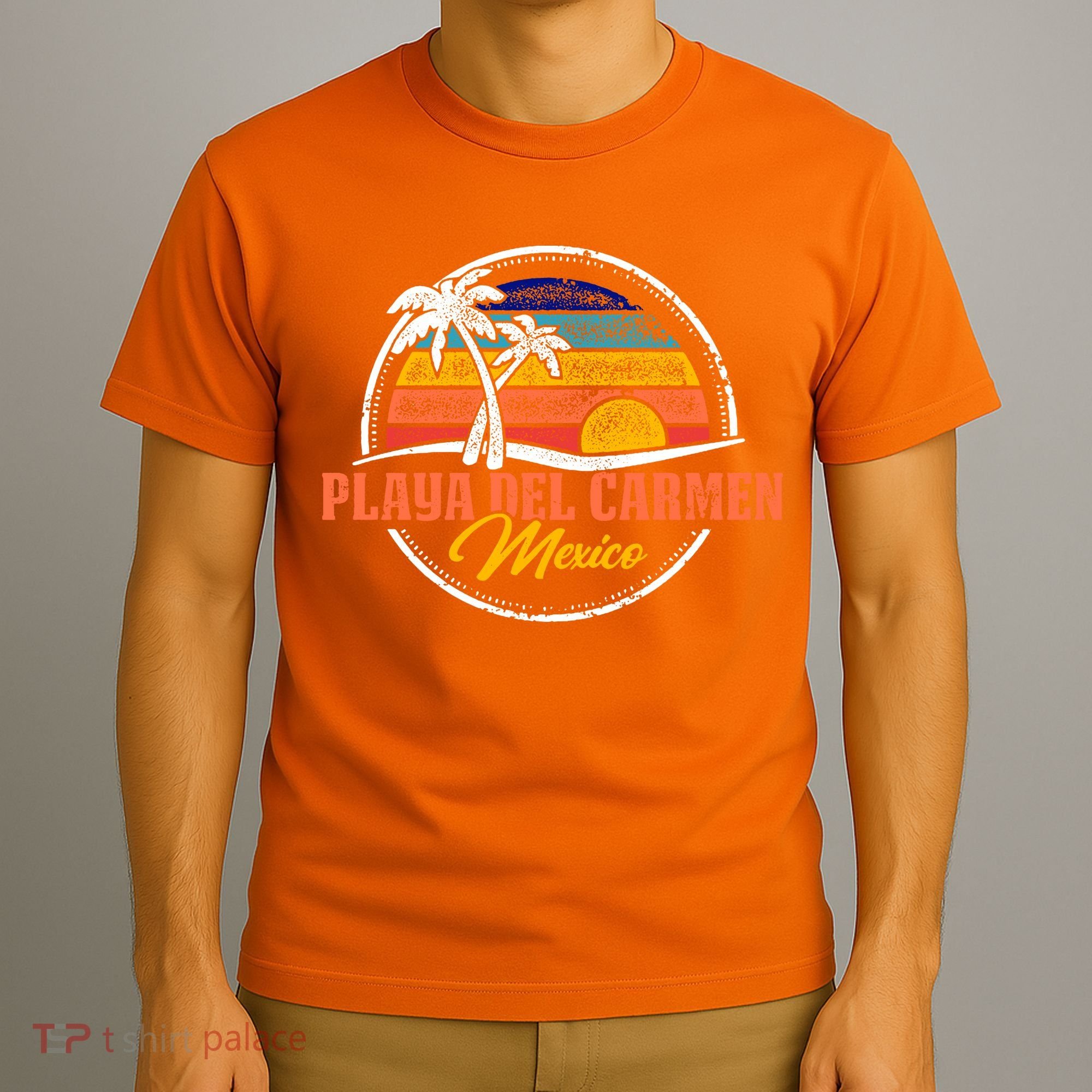 Playa Del Carmen Retro Sunset T-Shirt