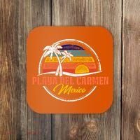 Playa Del Carmen Retro Sunset Coaster thumb 0