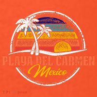 Playa Del Carmen Retro Sunset Mousepad thumb 1