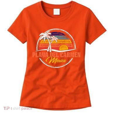 Playa Del Carmen Retro Sunset Women's T-Shirt