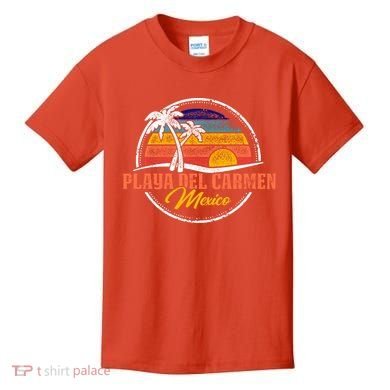 Playa Del Carmen Retro Sunset Kids T-Shirt