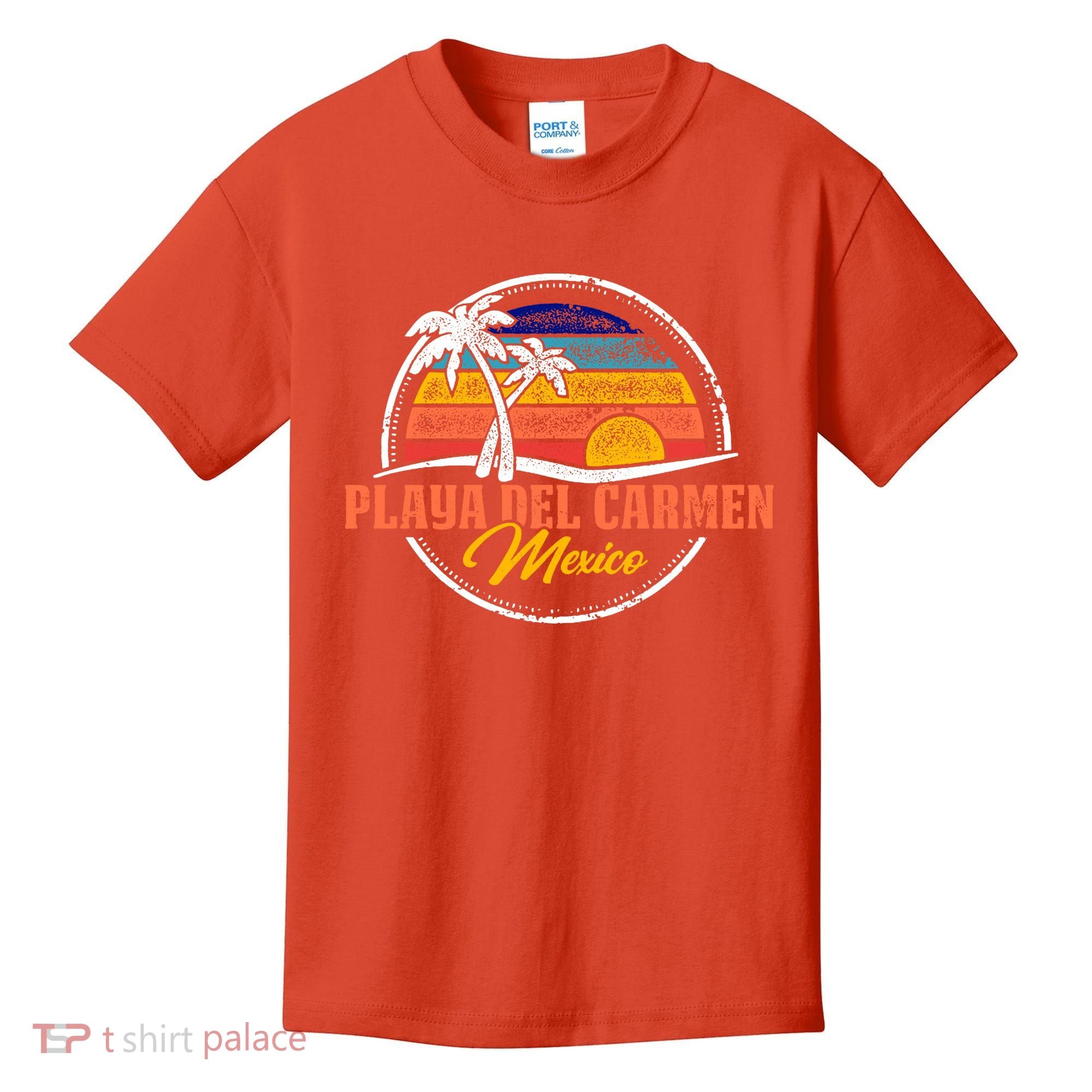 Playa Del Carmen Retro Sunset Kids T-Shirt