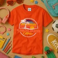 Playa Del Carmen Retro Sunset Kids T-Shirt thumb 3
