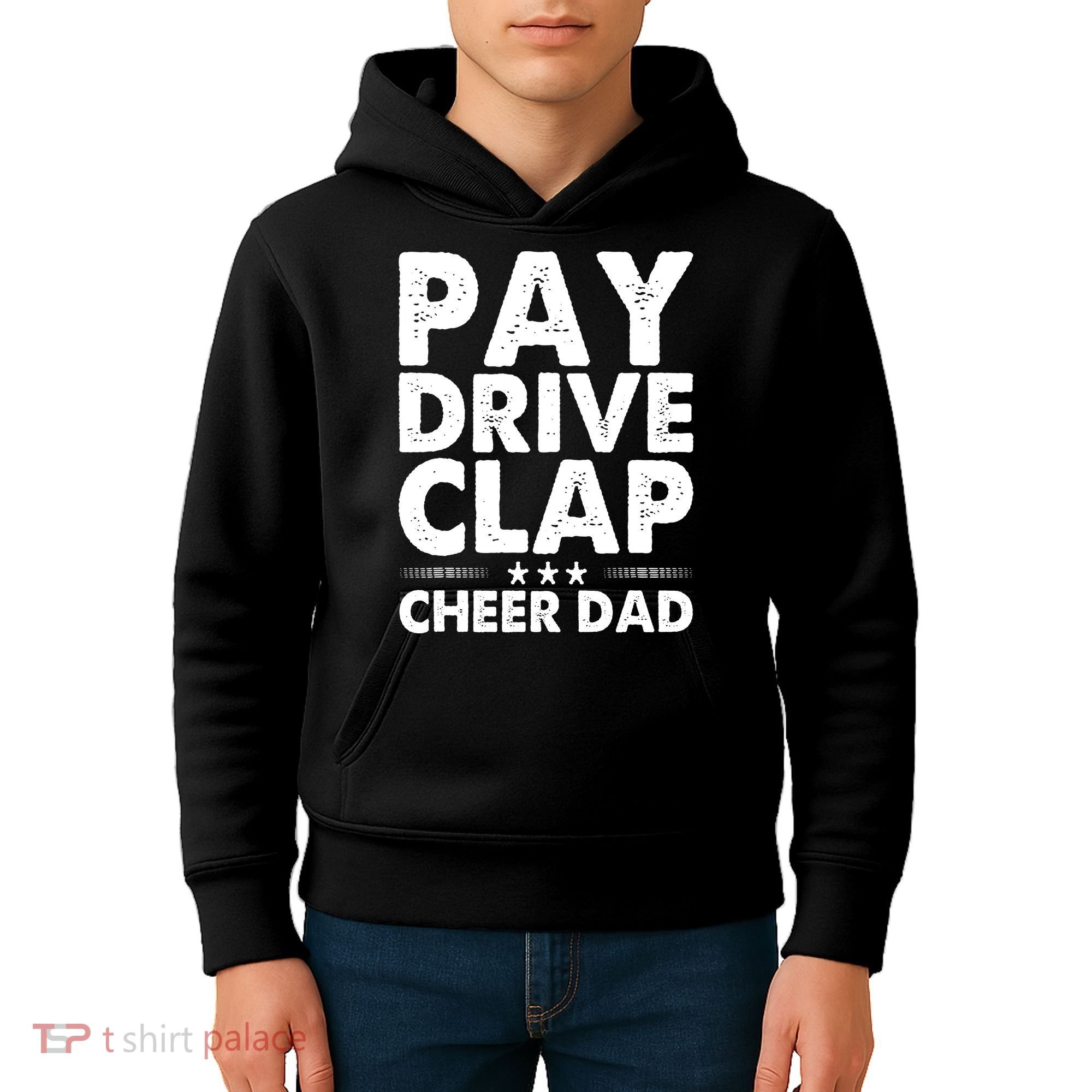 Pay Drive Clap Cheer Dad Cheerleading Father Cheerleader Kids Hoodie