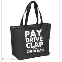 Pay Drive Clap Cheer Dad Cheerleading Father Cheerleader Tote Bag thumb 2
