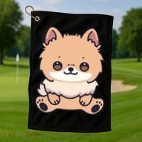 Pomeranian Dog Cute Owner Puppy Golf Towel thumb 1