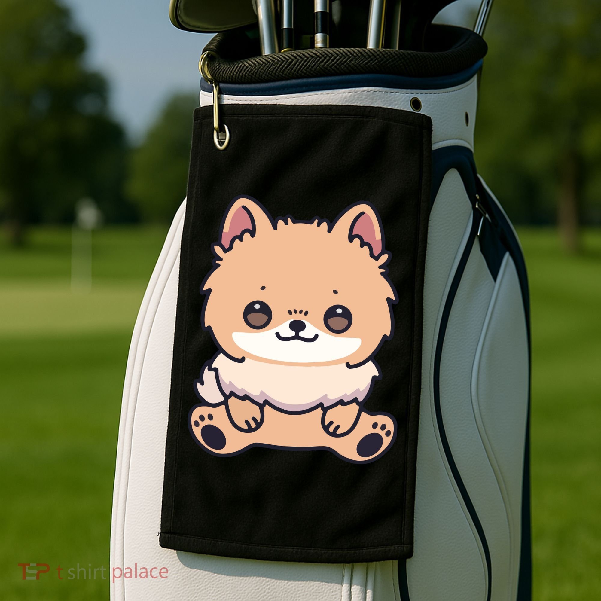 Pomeranian Dog Cute Owner Puppy Golf Towel