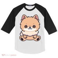 Pomeranian Dog Cute Owner Puppy Kids Colorblock Raglan Jersey thumb 0