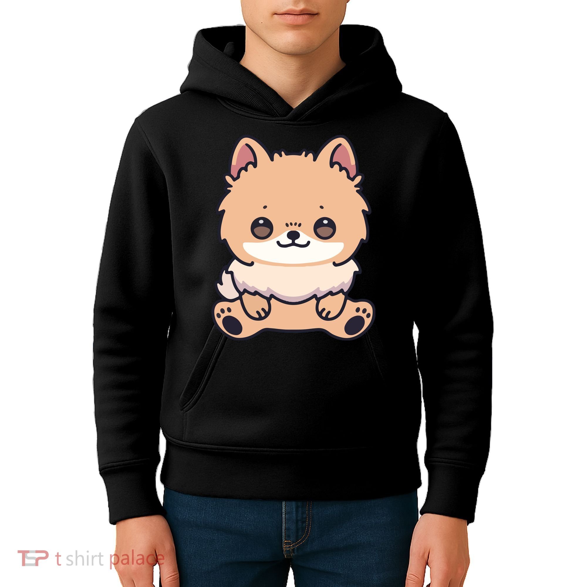 Pomeranian Dog Cute Owner Puppy Kids Hoodie