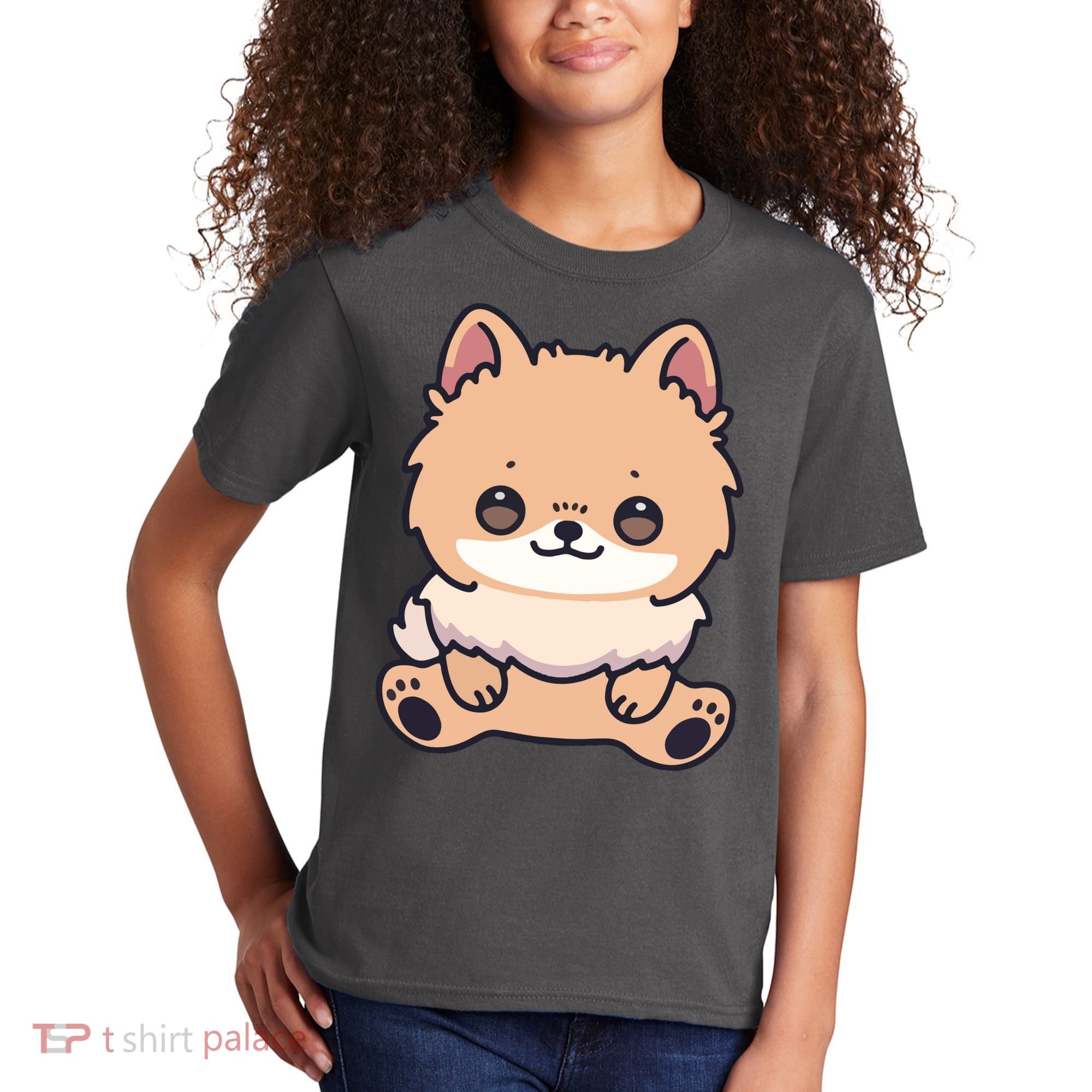 Pomeranian Dog Cute Owner Puppy Kids T-Shirt