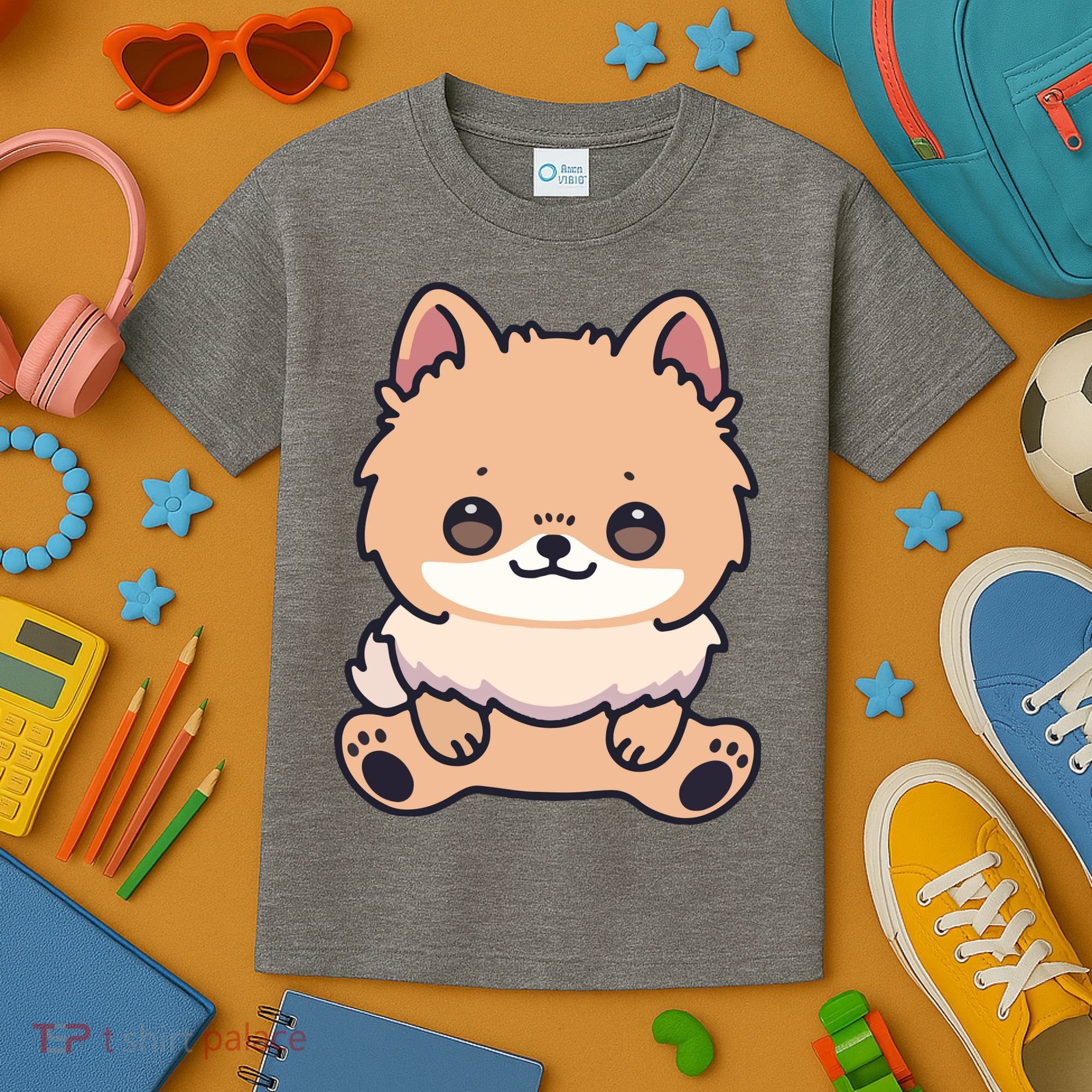 Pomeranian Dog Cute Owner Puppy Kids T-Shirt