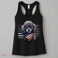 Poodle Dog Dad Dog Mom USA Flag 4th Of July Women's Tank Top thumb 3