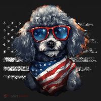 Poodle Dog Dad Dog Mom USA Flag 4th Of July Women's Tank Top thumb 5
