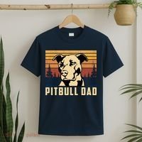 Pitbull Dad Dog Lovers Pitbull Father Vintage Gifts T-Shirt thumb 2