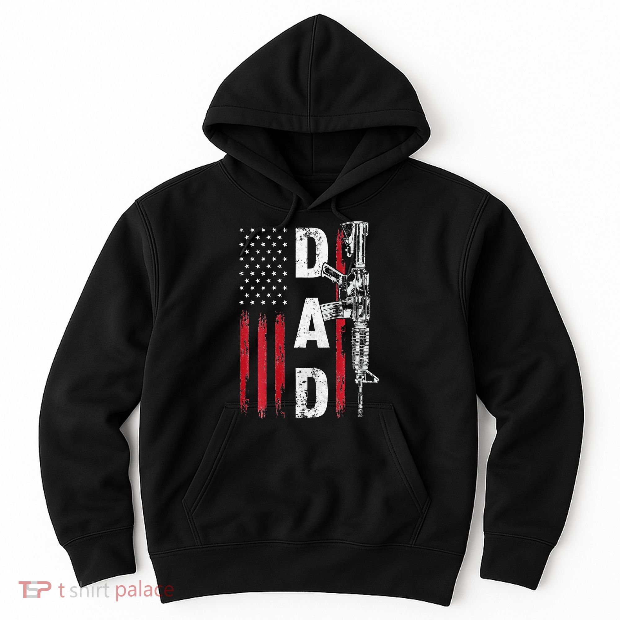 Proud Dad Daddy Gun Rights AR15 American Flag Father's Day Hoodie